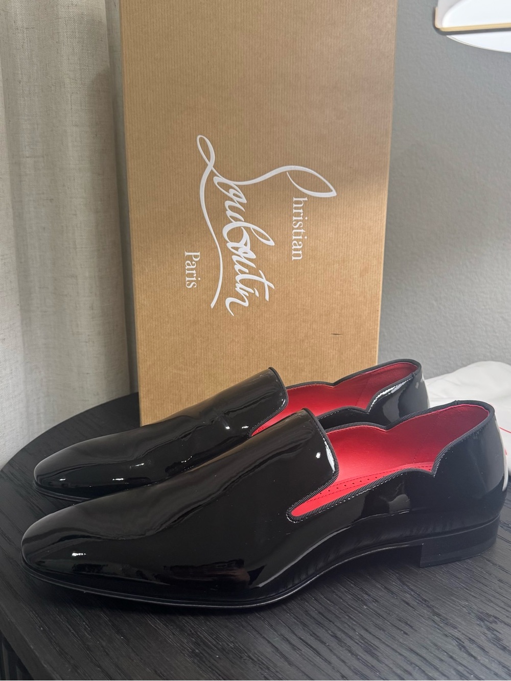 Christian Louboutin Dandy Chick Loafers Dress Shoes Patent Black 42.5